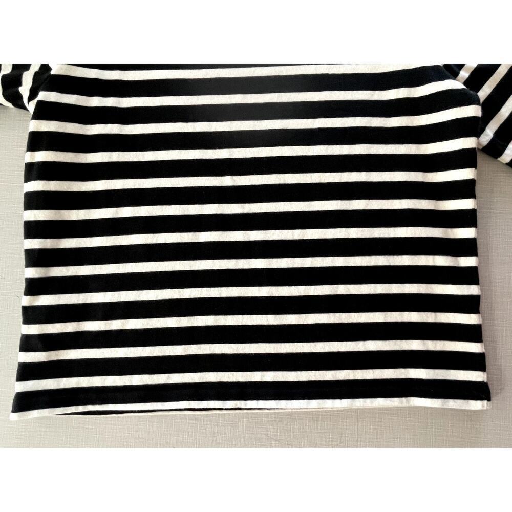 J Crew Sz XS Classic Mariner Cloth T-Shirt Black Boatneck Stripe Preppy Nautical - Picture 9 of 12